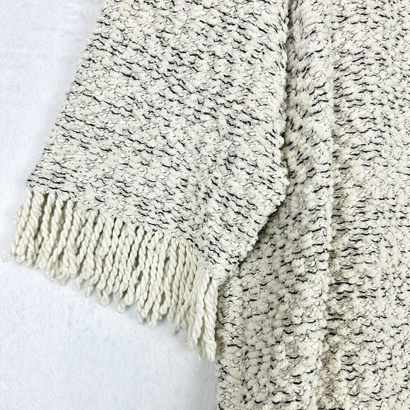 Ali Miles Cowl Neck Sweater Fringe Yarn Knit Size 2X Natural Boucle Chenille - Picture 4 of 8